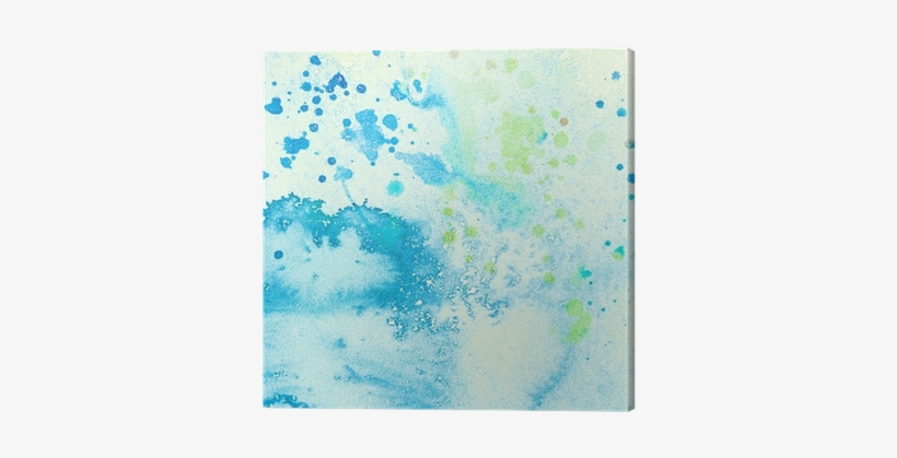 Painted Blue Watercolor Splashes Canvas Print • Pixers® - Watercolor Painting, transparent png download