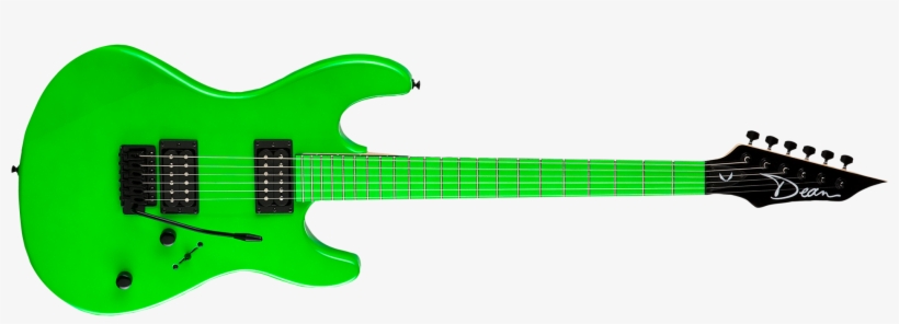 Electric Guitar Transparent Png Sticker - Dean Custom Zone 2 Hb (fluorescent Green), transparent png download