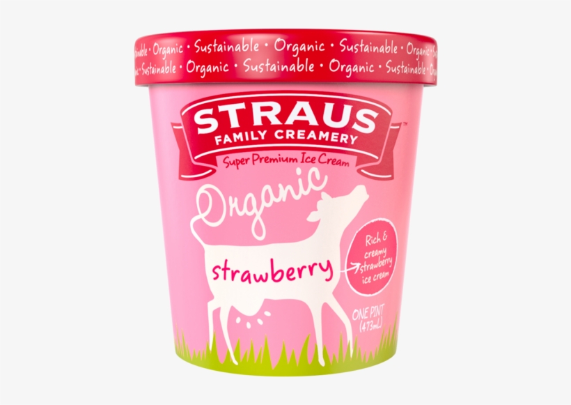 Organic Strawberry Ice Cream - Strauss Ice Cream, transparent png download