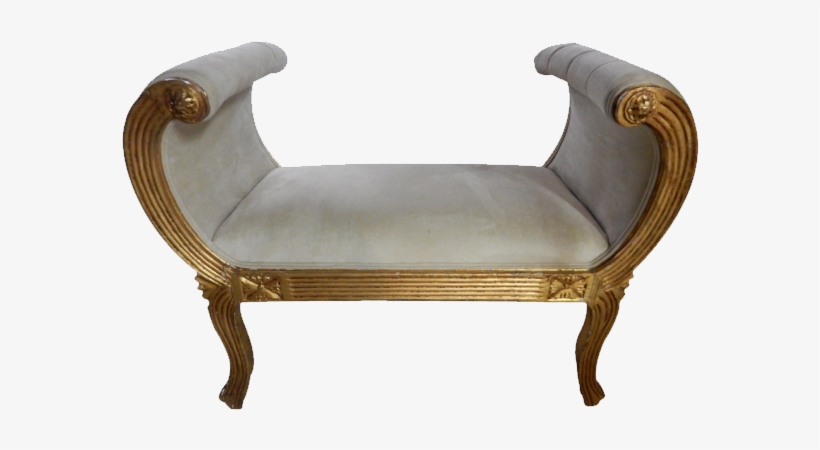 Antique Gilt Carved King's Side Bench - Antique, transparent png download