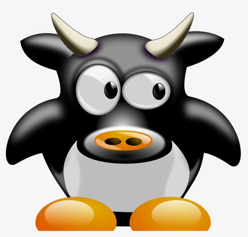 Cartoon Background By Marta Minardi Pc - Tux Cow, transparent png download
