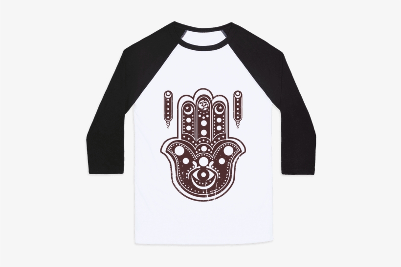 Namaste Hamsa Hand Baseball Tee - Alice Adventure In Wonderland Shirt, transparent png download