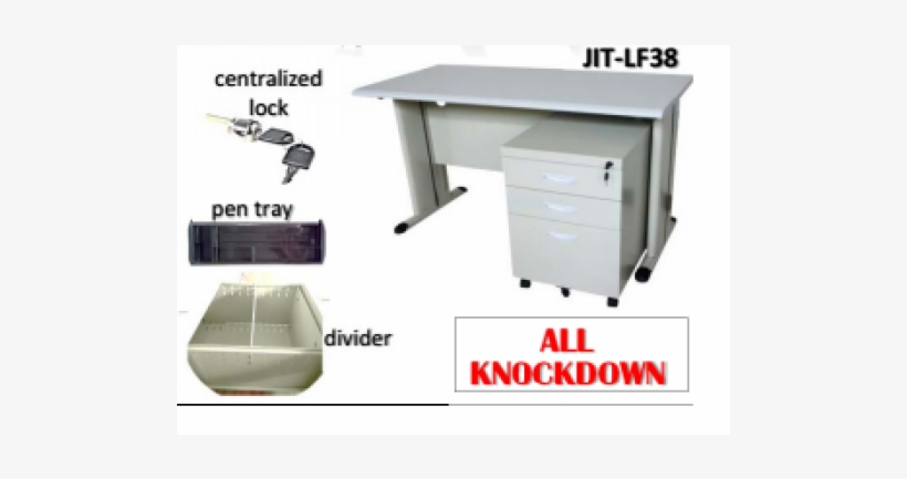 Jit-lf38 Office Table With Mobile Padestal - Computer Desk, transparent png download