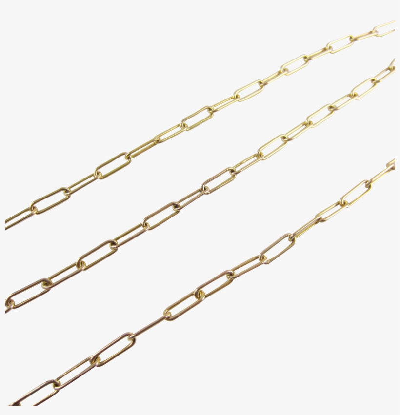 Yellow Gold Paper Clip Chain - Paper Clip Chain Necklace, transparent png download