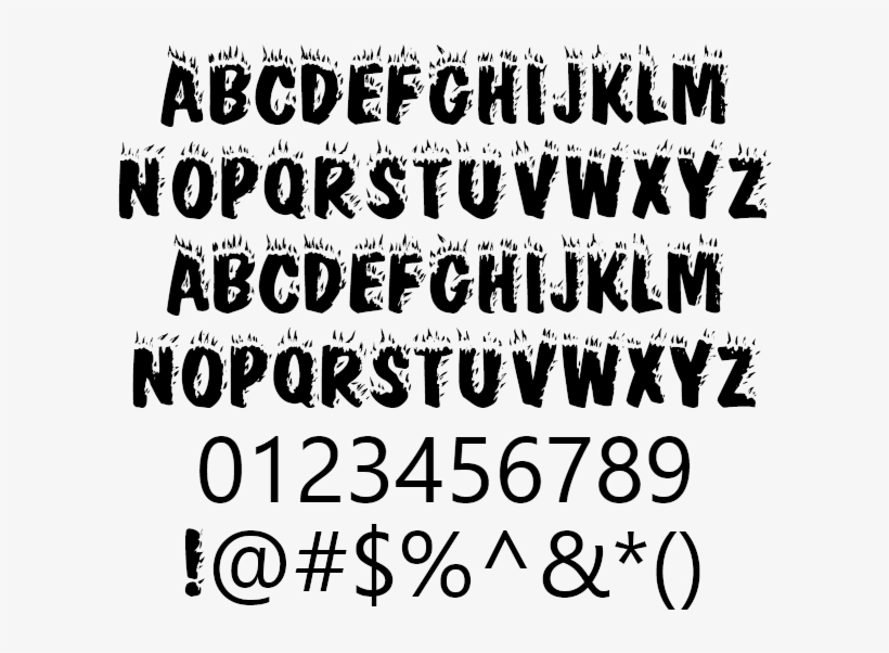 Decorative Crackling Fire Example - Fire Font, transparent png download