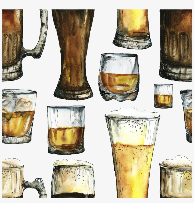 Creative Wine Glass Hand Painted Background - Caroline's Treasures Irish Beers Wall Or Door Hanging, transparent png download