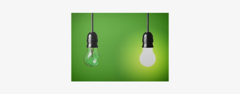 Concept Idea With Broken And Glowing Bulb Poster • - Incandescent Light Bulb, transparent png download
