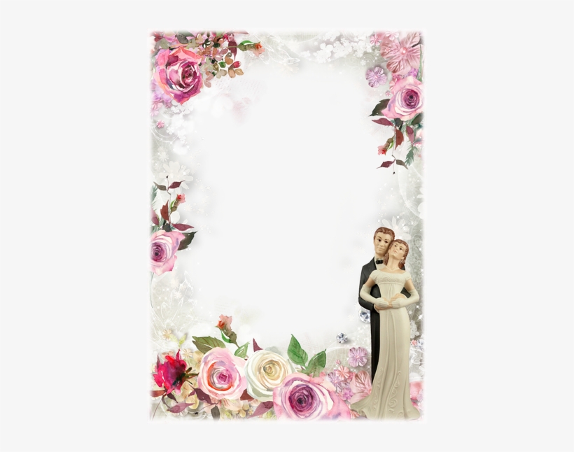 Wedding Photo Frame Png - Rosa Rosen-uawg Karte, transparent png download