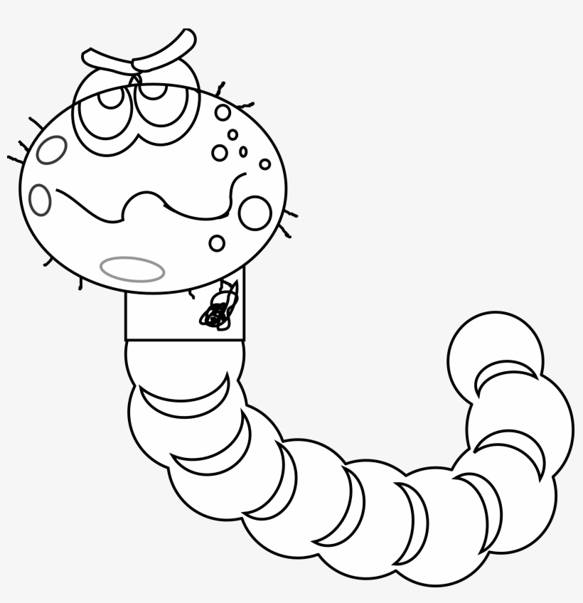 Worm Clipart Line Drawing Flower - Clip Art, transparent png download
