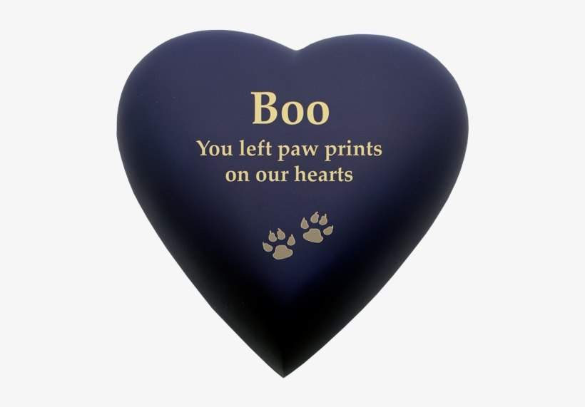 Brass Heart Cat Urn- Blue Shown Engraved - Angelstar Pet Urn For Dog, transparent png download