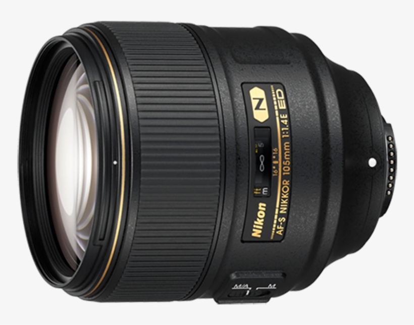 Nikon's New Af-s Nikkor 105mm F/1 - Nikon Af-s 105mm F/1.4 E Ed Nikkor Lens, transparent png download
