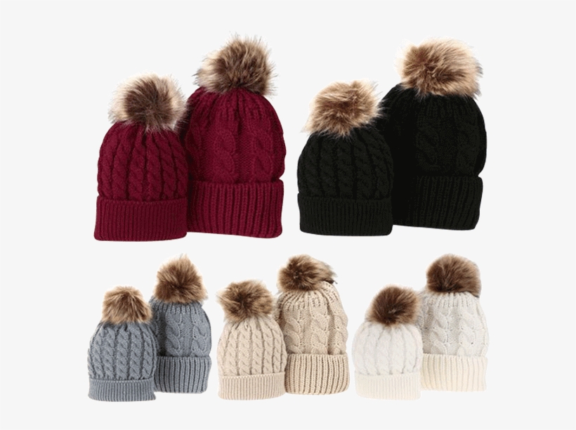Petite Bello Hat Fur Ball Mommy & Baby Hat - Mum And Baby Matching Hat Uk, transparent png download