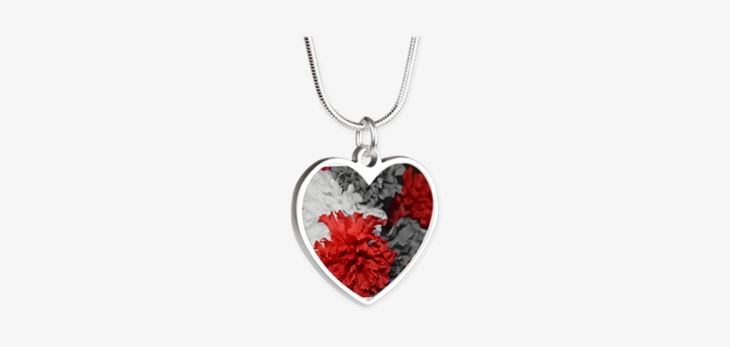 Color Splash Red Carnations Necklaces - Silver Heart Necklace Golden Sparkle Unicorn With Butterflies, transparent png download