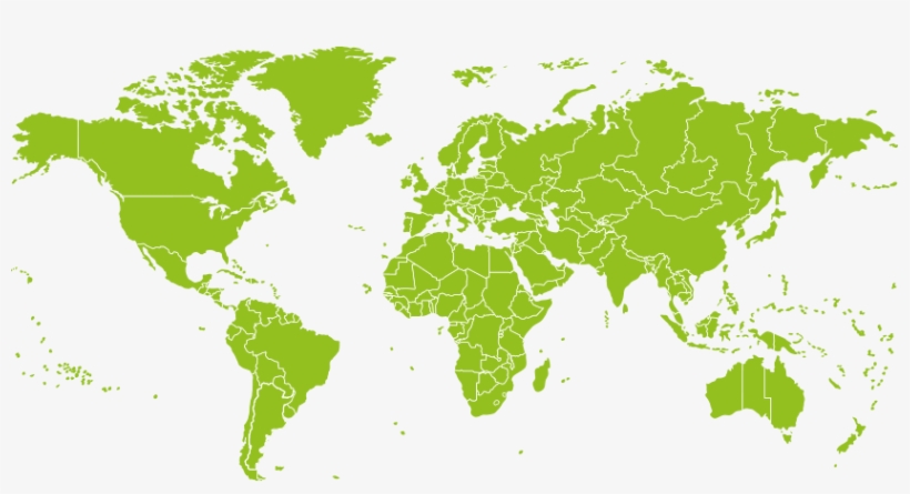 World Map With South Africa, transparent png download