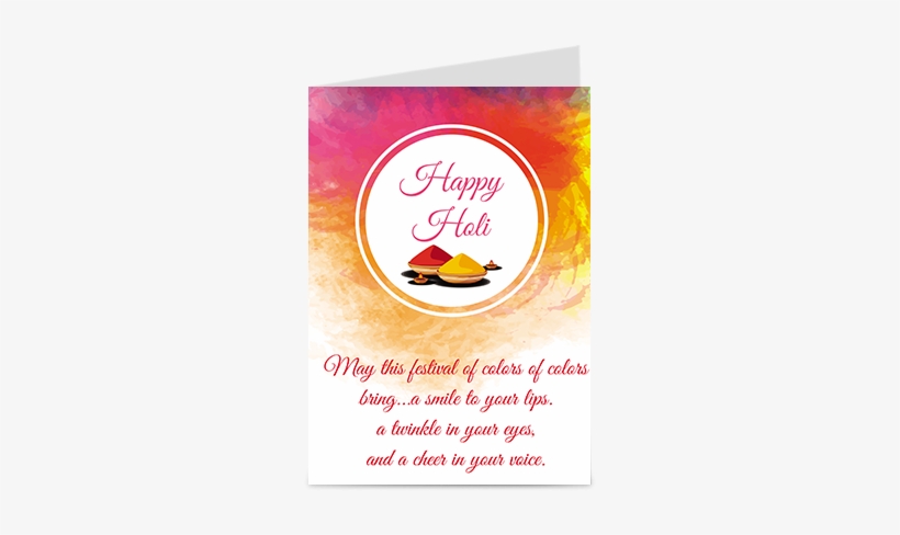 Water Color Splash Holi Greeting Card - Greeting Card, transparent png download