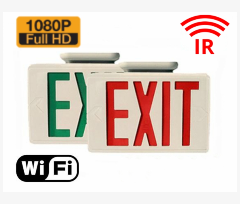 Hidden Camera Exit Sign - Spysonic Color, Exit Sign Hidden Spy Camera Deo Recorder, transparent png download