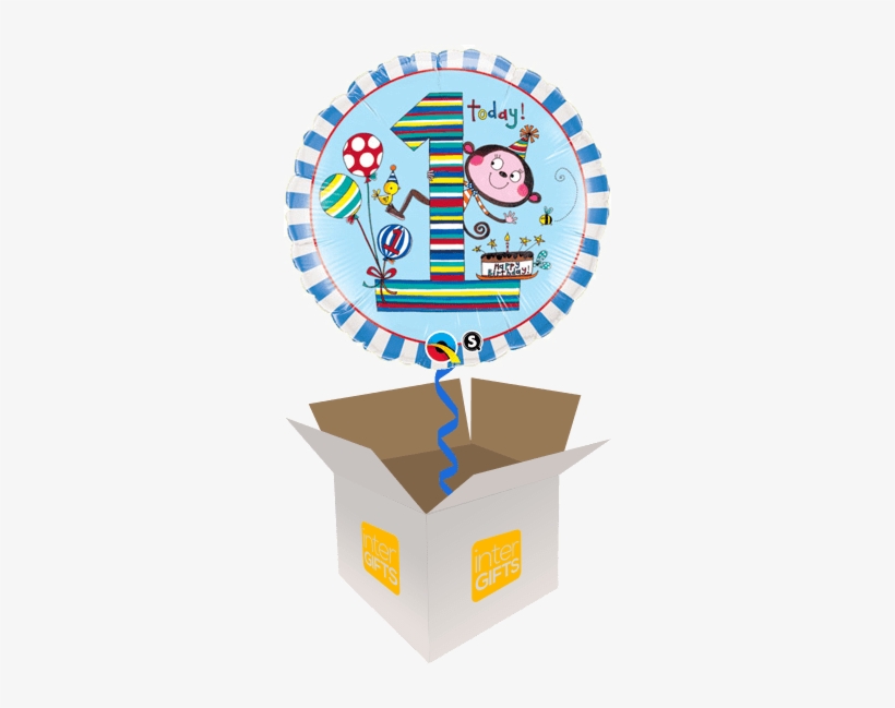 1st Birthday Blue Stripe Monkey - . /1st Birthday Monkey Foil Banner & 46cm Foil, transparent png download