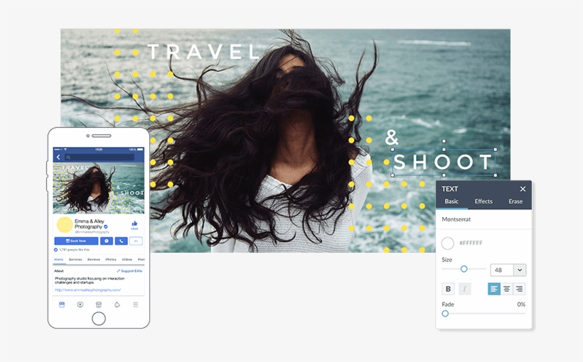 Facebook Cover Maker - Girl Long Hair Style At Beach, transparent png download