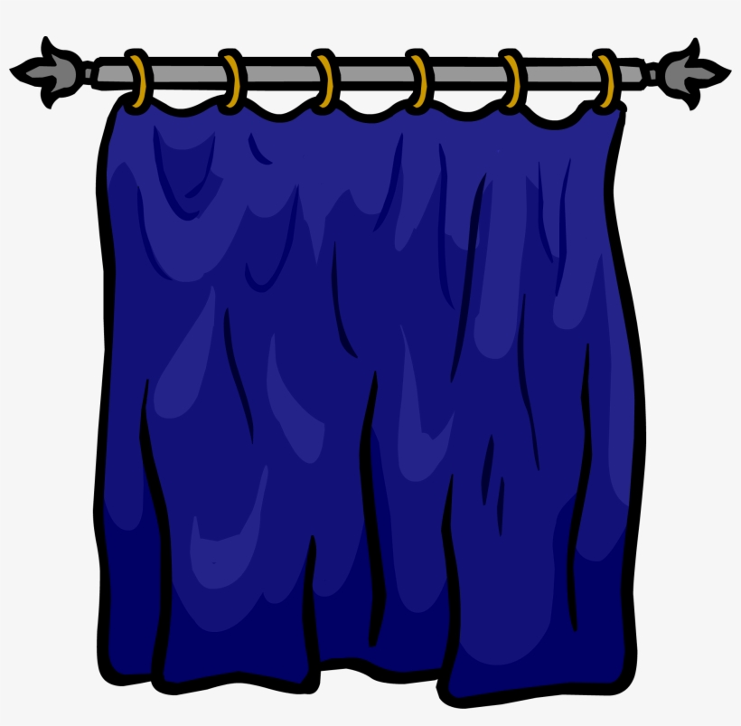 Blue Curtain - Png - Club Penguin Curtains, transparent png download