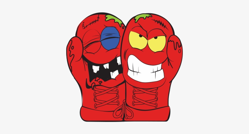 Busted Boxing Gloves 1 - Cartoon, transparent png download