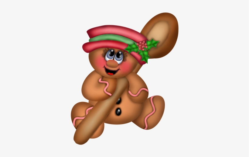 Cute Christmas Gingerbread Ornament With Spoon Png - Cute Gingerbread Christmas, transparent png download