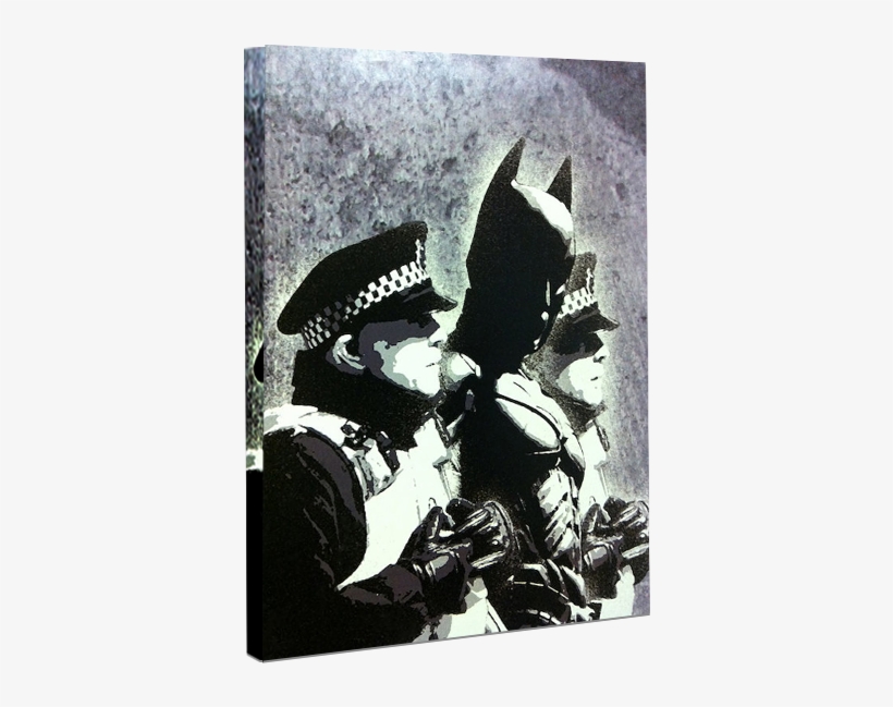 Batman And The Police Canvas Art By Banksy - Banksy Batman, transparent png download
