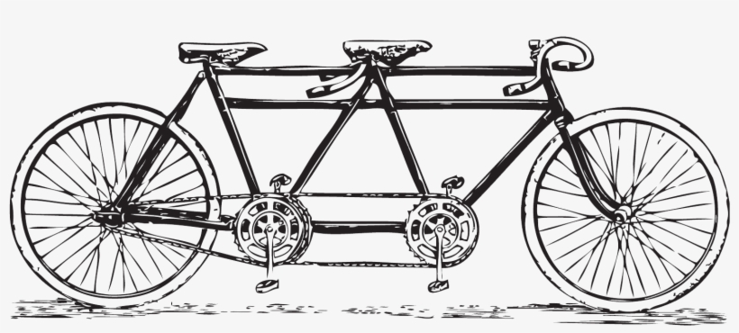 Vintage Tandem Bike Clipart, transparent png download