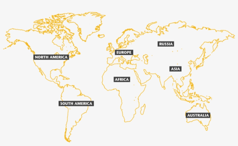 Map Yellow New - Outline Of All Countries, transparent png download