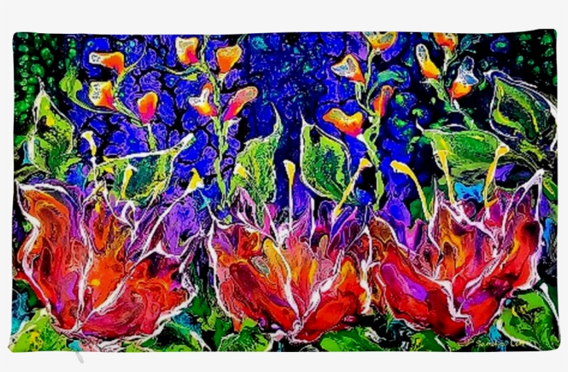 Abstract Flower Garden Premium Pillow Case Only - Sandra Lett Art, transparent png download