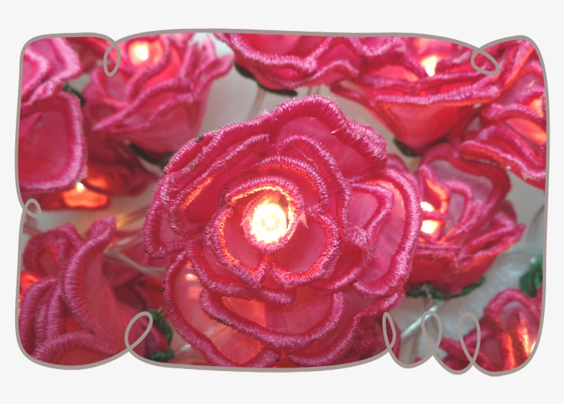 3d Rose String Lights - Machine Embroidery, transparent png download