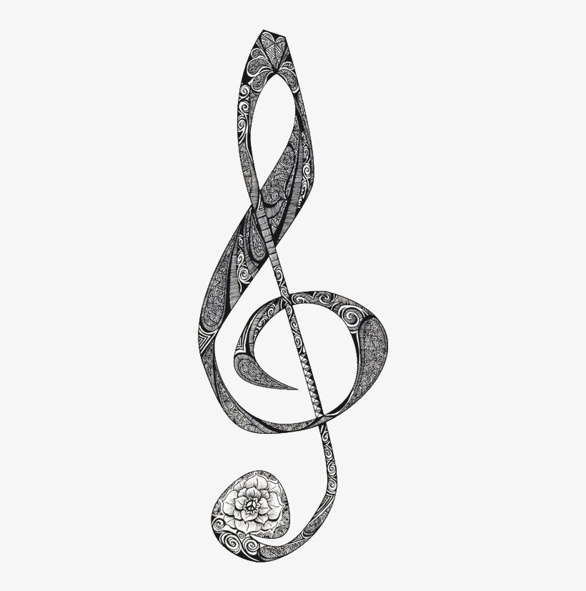 25 Images About Sketches On We Heart It - Treble Clef Red, transparent png download