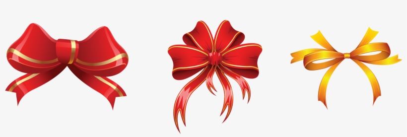 Gold And Red Bows Decorations Png Clipart Picture - Clip Art, transparent png download