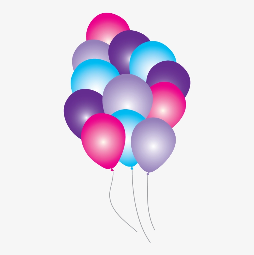 Balloon Pencil And In Color - Pink And Purple Balloons Png, transparent png download