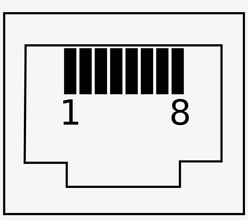 This Free Icons Png Design Of Rj45 With Pin Numbers, transparent png download