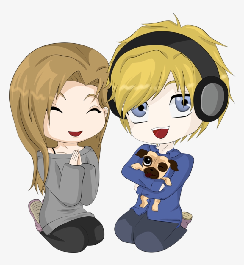 Felix And Marzia - Pewdiepie And Marzia Chibi, transparent png download