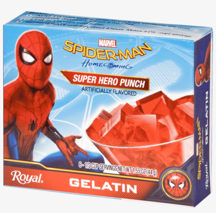 Royal Spider-man Super Hero Punch Gelatin - Royal Gelatin, Reduced Calorie, Sugar Free, Raspberry, transparent png download