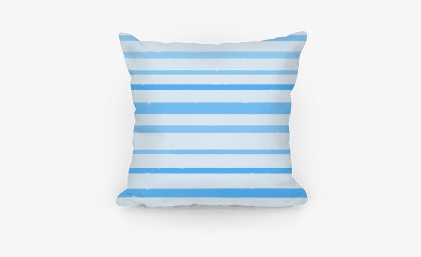 Blue Watercolor Stripe Pattern Pillow - Cushion, transparent png download
