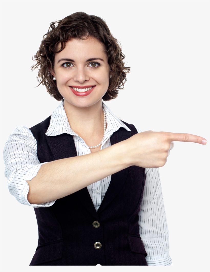 Women Pointing Right Png, transparent png download