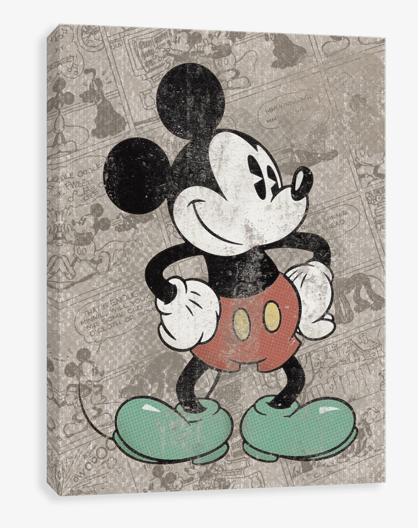 Mickey Stonewashed Vintage - Mickey Canvases By Entertainart - Mickey Mouse Stone, transparent png download
