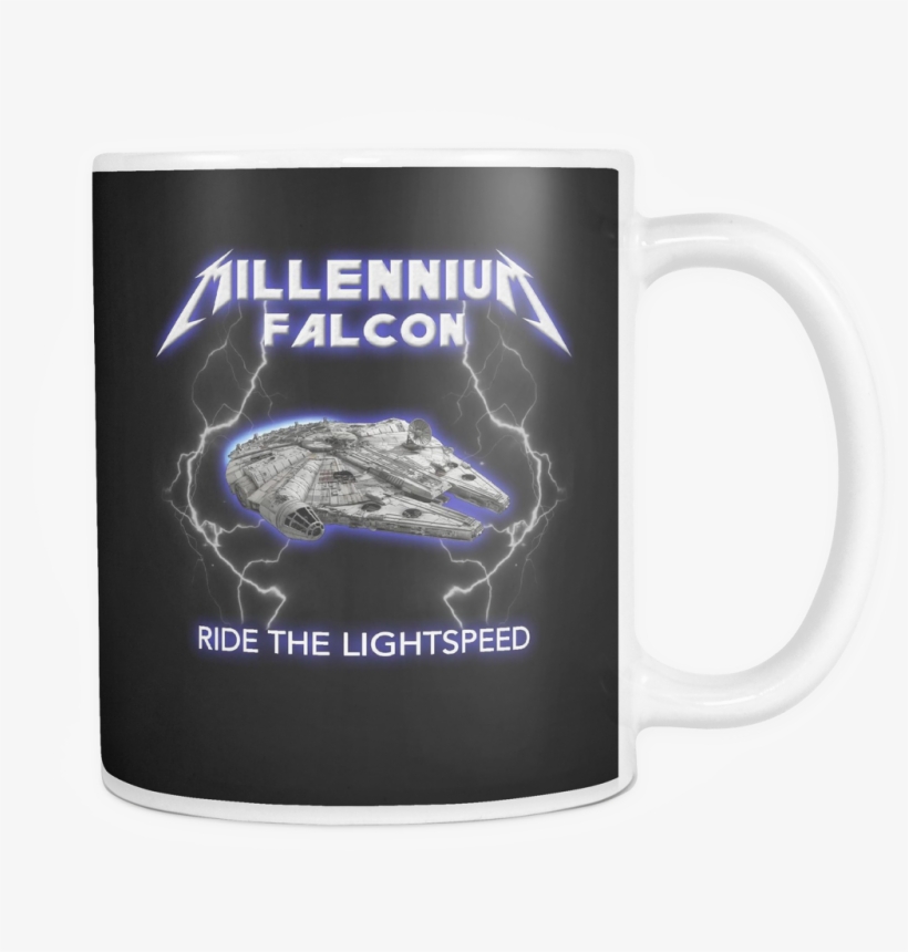 Millennium Falcon Meets Heavy Metal Mug - Millennium Falcon Ride The Lightspeed, transparent png download