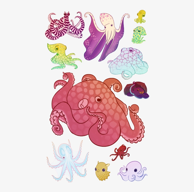 A Variety Of Octopi - Octopus, transparent png download