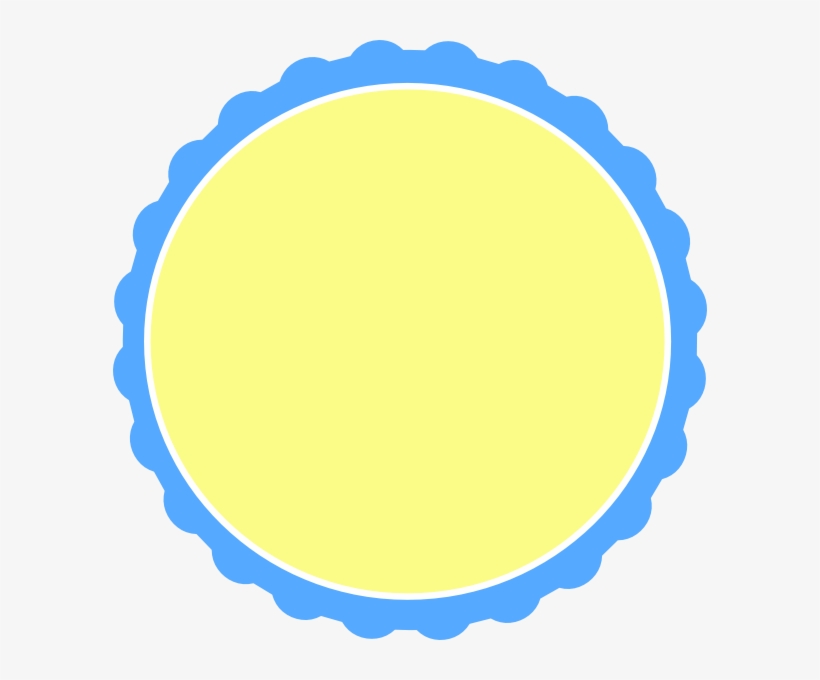 Light Blue & Pale Yellow Scallop Circle Frame Svg Clip, transparent png download