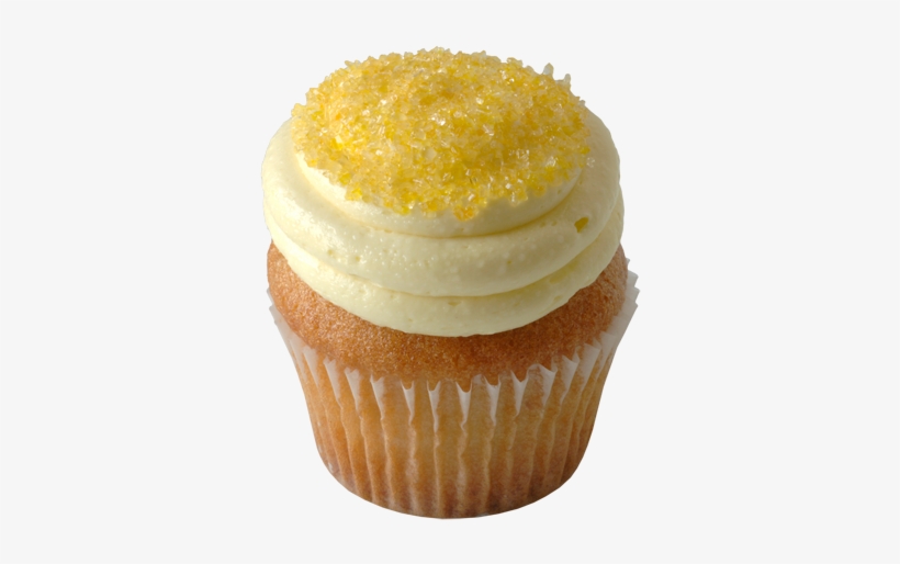 Lemon Sponge Cupcakes Topped With Red Raspberry Icing - Lemon Cupcake Png, transparent png download