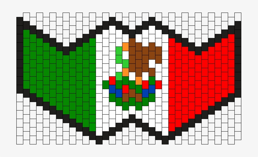 Mexican Flag Kandi Mask - Mexican Flag Perler Beads, transparent png download