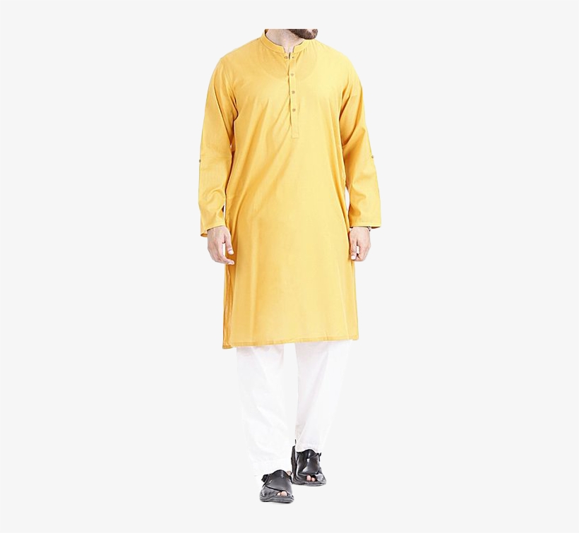 Yellow Cotton Men Kurta Collection - Yellow, transparent png download