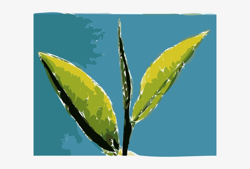 Paint Leaves Blue Background Clip Art At Clker - Tea Leaf Clip Art, transparent png download