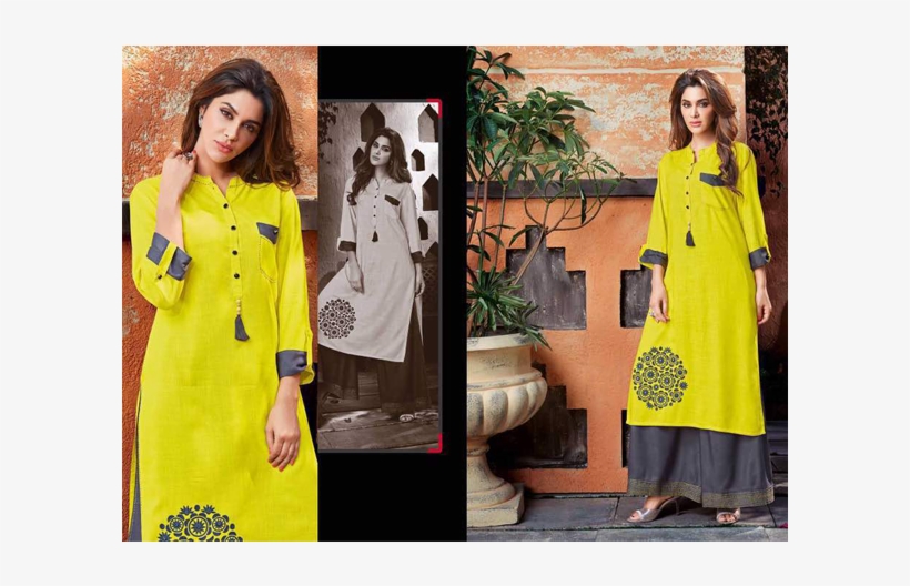 Micity-lady Kurtis Yellow - Womaniya, transparent png download