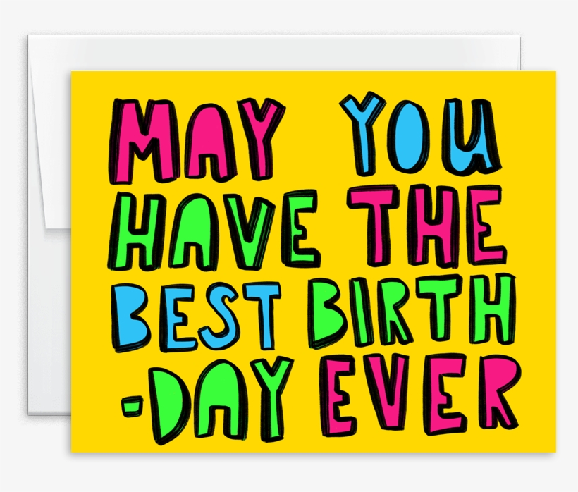 Neon Happy Birthday Greeting Card - Colorfulness, transparent png download