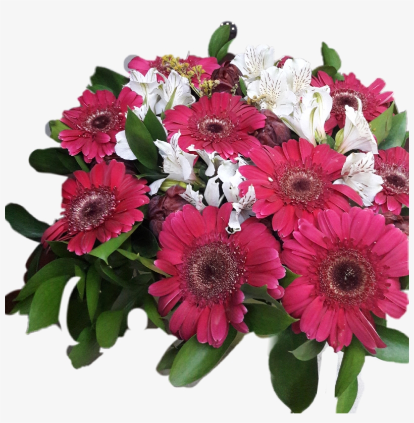 Flowers Bucket Red Redwhite White Redflowers - Bouquet, transparent png download