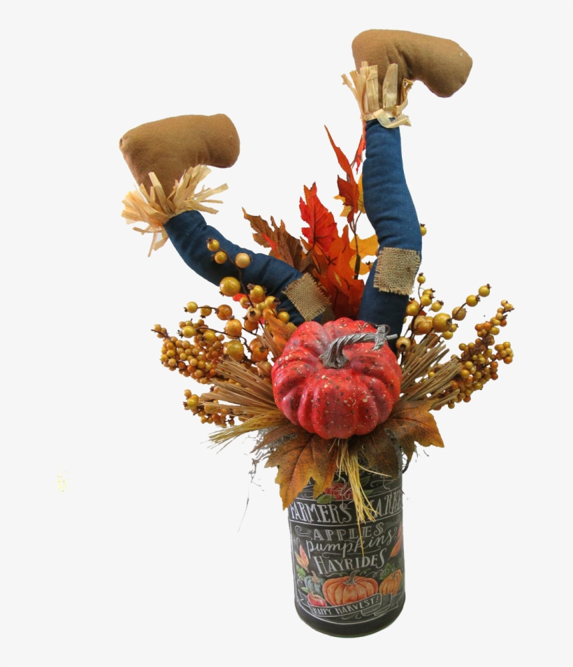 This Tutorial Will Be For Two Bucket Arrangements - Trendy Tree Raz Large Market Bucket With Scarecrow, transparent png download
